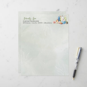 En-tête De Lettre Journée de l'aquarelle verte Spa et bien-être