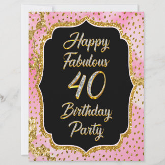 En-tête De Lettre Joyeux Fabuleux 40e anniversaire Invitation Party