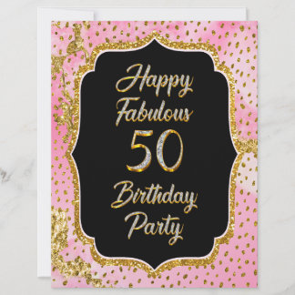 En-tête De Lettre Joyeux Fabuleux 50e anniversaire Invitation Party