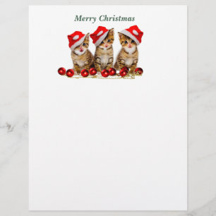 En-tête De Lettre Joyeux félins de Noël