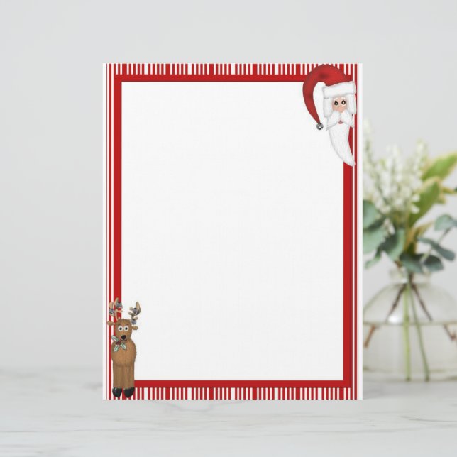 En-tête De Lettre Joyeux Noël Père Noël (Debout devant)