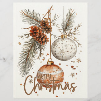 En-tête De Lettre Joyeux Noël Rustique Salutation