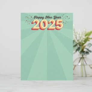 En-tête De Lettre Joyeux Nouvel An 2025 vacances rétro fun texte