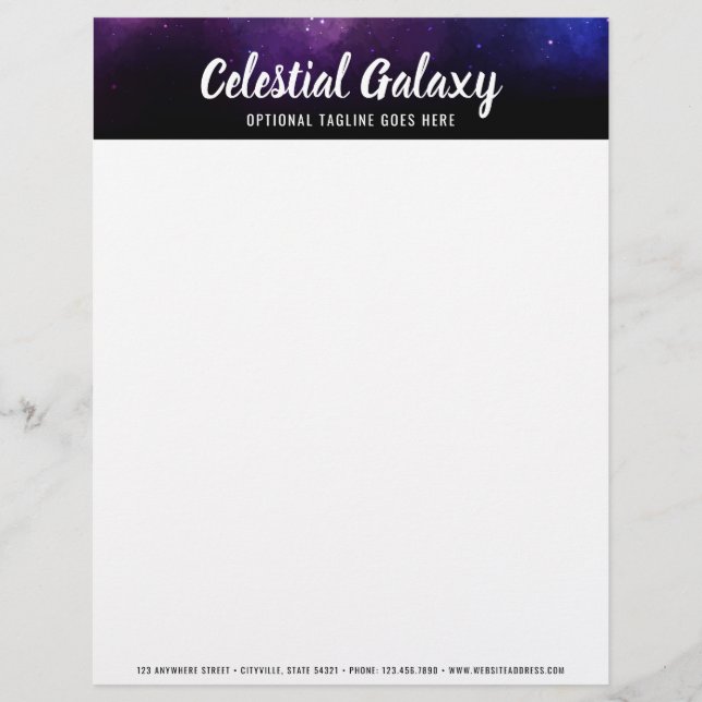 En-tête De Lettre L'espace de galaxie tient le premier rôle la (Devant)