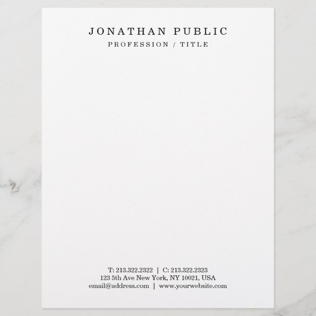 En-tête De Lettre Letterhead Modern Minimalist Elegant Template (Devant)