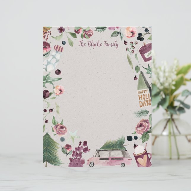 En-tête De Lettre Lettre de Noël Plum Happy (Debout devant)