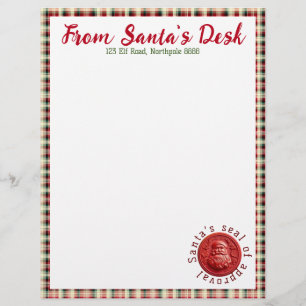 En-tête De Lettre Lettre de Père Noël avec phoque
