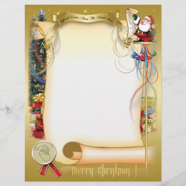 En-tête De Lettre Lettre Père Noël (Devant)