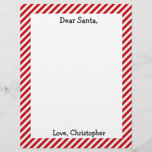 En-tête De Lettre Lettre personnalisée rouge et blanc à Père Noël