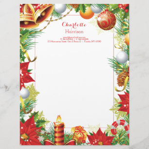En-tête De Lettre Lettres de Noël Traditionnel Festive Personnalisé
