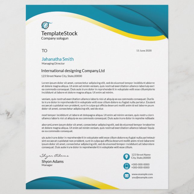 En-tête De Lettre Lettres professionnelles professionnelles (Devant)