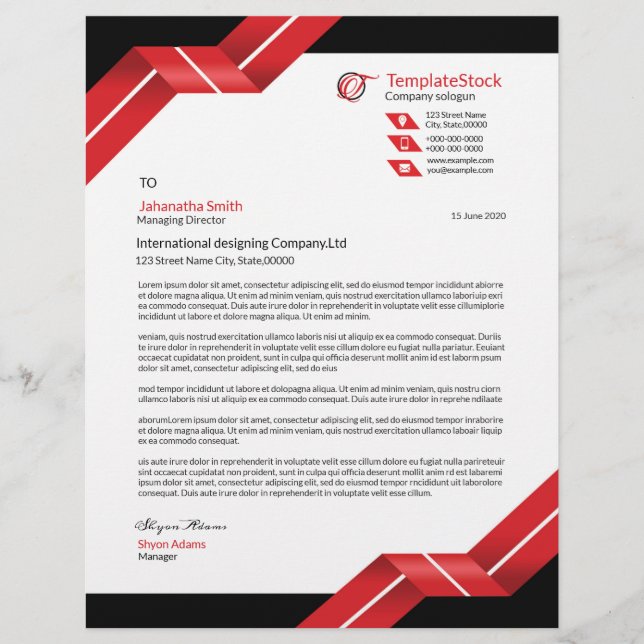 En-tête De Lettre Lettres professionnelles professionnelles (Devant)