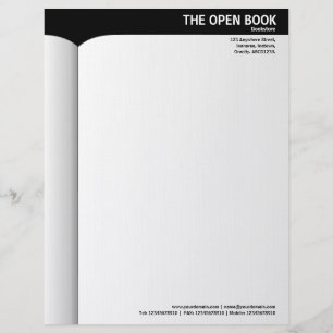 En-tête De Lettre Livre ouvert - Noir
