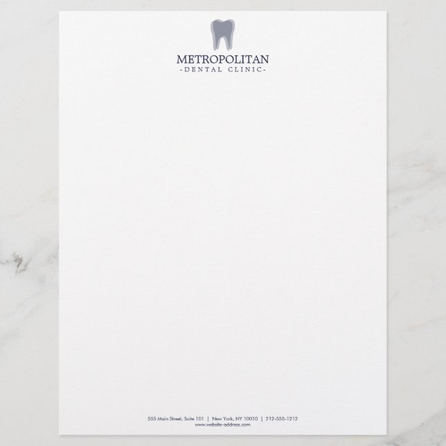 En-tête De Lettre Logo classique moderne dentiste pour dents Marine  (Devant)