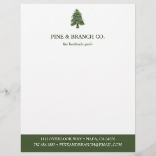 En-tête De Lettre Logo de l'arbre des pins