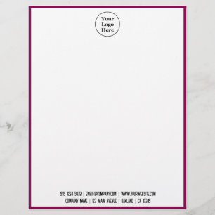 En-tête De Lettre Logo d'entreprise Frontière rouge minimaliste mo