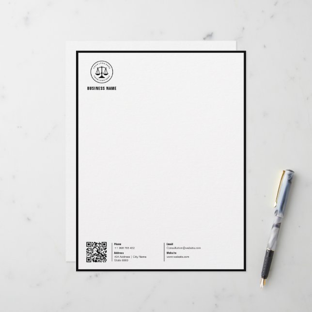 En-tête De Lettre Logo d'entreprise | Simple nettoyage minimaliste (Devant/Arrière en situation)