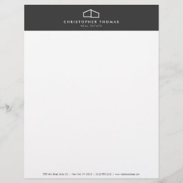 En-tête De Lettre Logo d'habitation moderne Immobilier, Realtor gris
