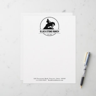 En-tête De Lettre Logo du ranch pour chevaux pour endiguer la marque