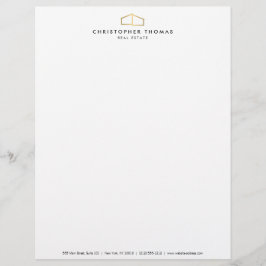 En-tête De Lettre Logo Faux Gold sur Blanc