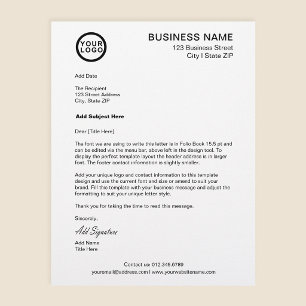 En-tête De Lettre Logo Lettre commerciale Objet Ligne Signature