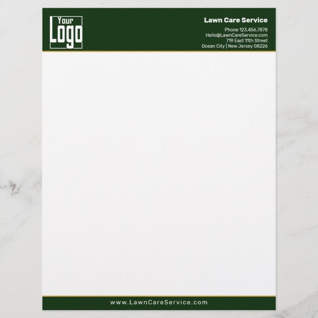 En-tête De Lettre Logo simple d'entreprise vert foncé (Devant)
