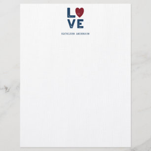 En-tête De Lettre LOVE Graphic Minimaliste Look Custom Letterhead