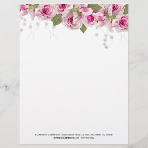 En-tête De Lettre Lys tigre rose rose