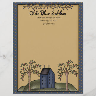 En-tête De Lettre Maison de Saltbox Bleue avec étoiles primitives et