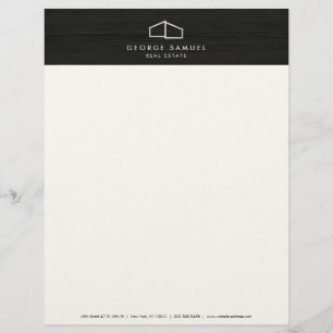 En-tête De Lettre Maison moderne Logo immobilier en bois foncé Comme