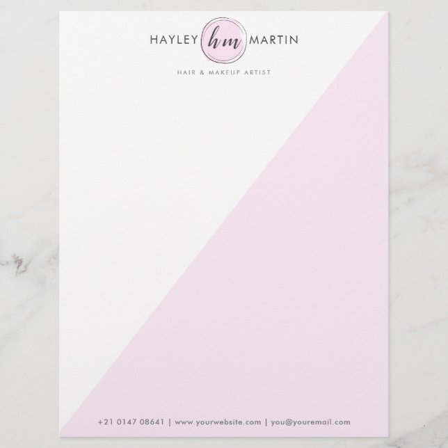 En-tête De Lettre Maquillage indépendant / Coiffeur Logo personnalis (Devant)