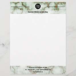 En-tête De Lettre Marbre d'or Faux Green