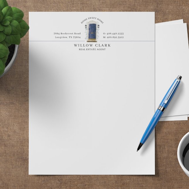 En-tête De Lettre Marine Aquarelle Porte d'entrée personnalisée (Créateur téléchargé)