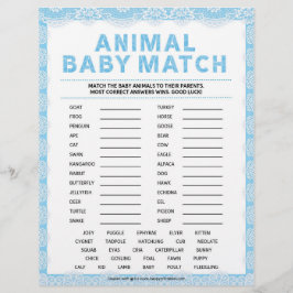 En-tête De Lettre Match bébé animal [dentelle de luxe [bleu]