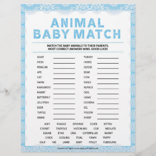 En-tête De Lettre Match bébé animal [dentelle de luxe [bleu]