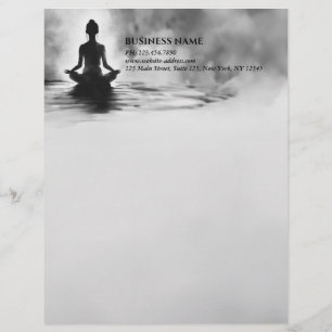 En-tête De Lettre Méditation Yoga Instructeur Lotus Pose Peinture à 