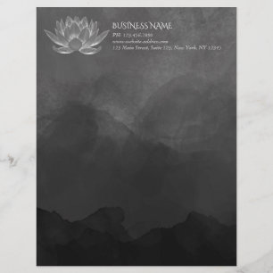 En-tête De Lettre Méditation YOGA instructeur Reiki noir blanc Lotus