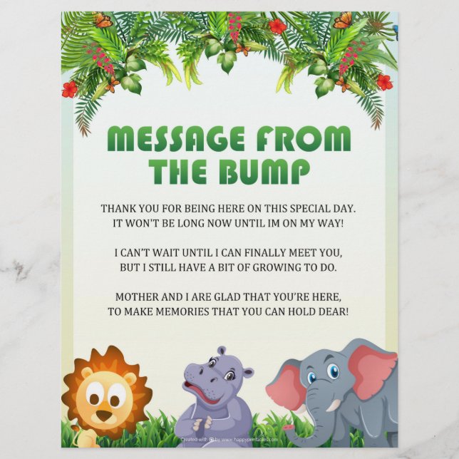 En-tête De Lettre Message Du Bump [Thème Animal] (Devant)
