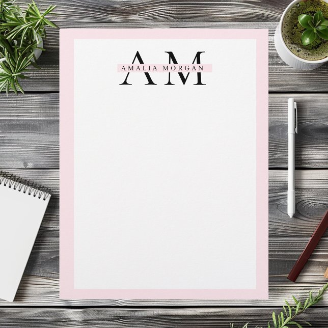 En-tête De Lettre Minimal Pastel rose initial et personnalisé (Créateur téléchargé)