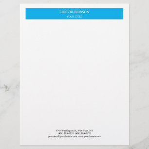 En-tête De Lettre Minimaliste Moderne Ciel Professionnel Bleu Blanc