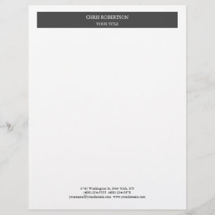En-tête De Lettre Minimaliste moderne gris blanc professionnel