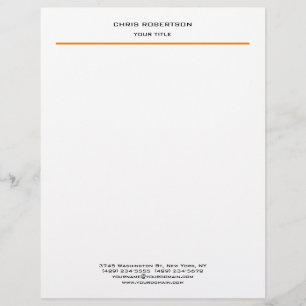 En-tête De Lettre Minimaliste Moderne Professionnel Orange Blanc
