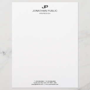 En-tête De Lettre Modèle de base de monogramme noir et blanc élégant