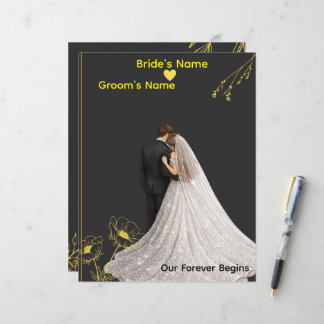 En-tête De Lettre Modèle de faire-part de mariage élégant