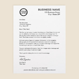 En-tête De Lettre Modèle de signature de lettre d'affaires avec logo