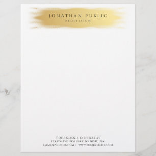 En-tête De Lettre Modèle élégant moderne blanc d'or fascinant