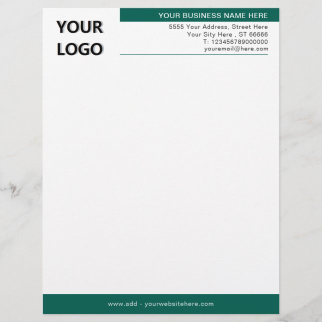 En-tête De Lettre Modèle en-tête professionnel avec logo (Devant)