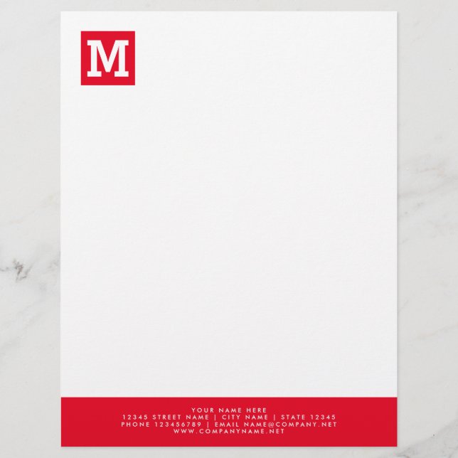 En-tête De Lettre Modèle en-tête simple pour entreprise (Devant)