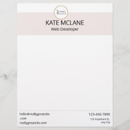 En-tête De Lettre Modèle professionnel de l'esthétique rose FILLE