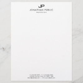 En-tête De Lettre Modèle simple de monogramme noir et blanc moderne
